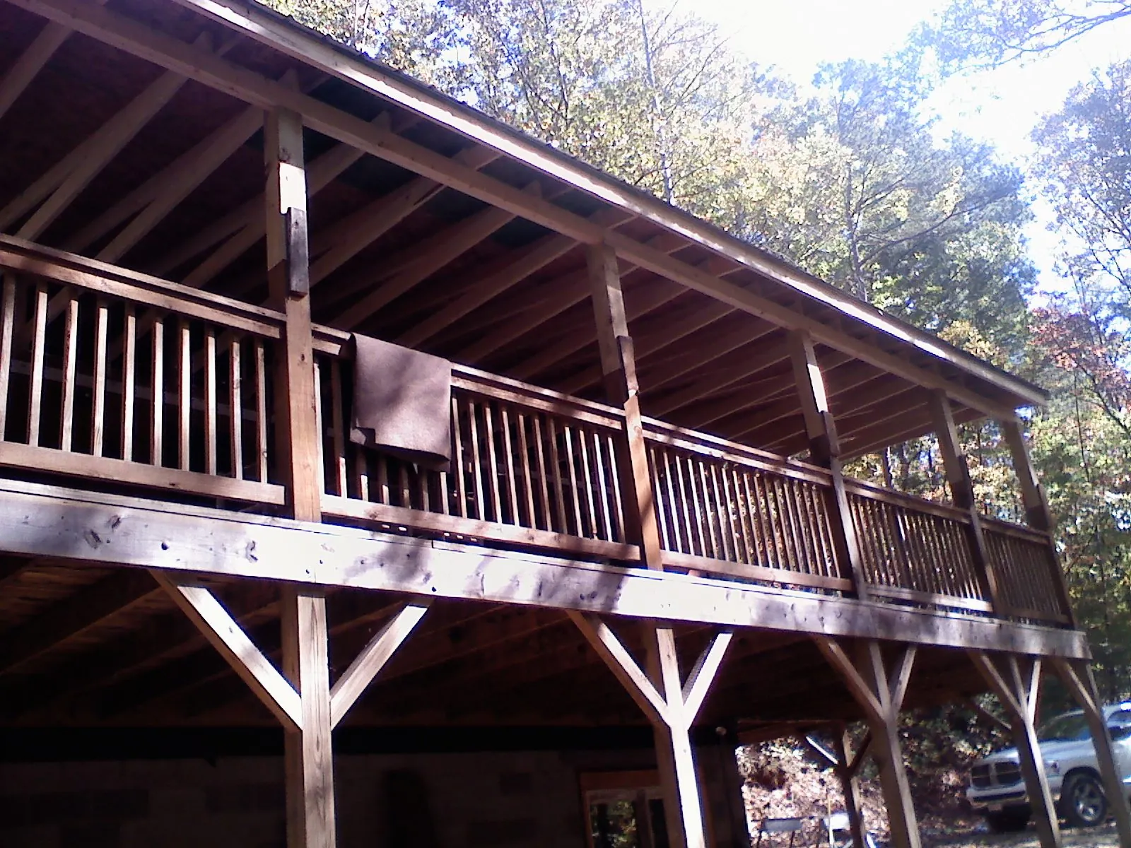 Timber framing under a new elevated porch and deck — Roof Leak Repair in Mechanicstown by Roofing Brothers